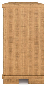 Havonplane Counter Height Dining Table and 6 Barstools with Storage in Brown from Ashley - Luna Furniture