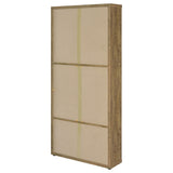 Hawthorne Mango 4-Shelf Glass Door Tall Cabinet with Drawers from Coaster - Luna Furniture