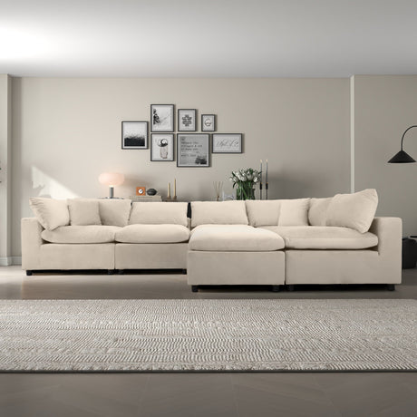 Hayward Ivory Velvet Modular Sectional Sofa from Ashcroft Furniture - Luna Furniture
