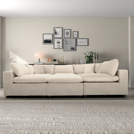 Hayward Ivory Velvet Modular Sectional Sofa from Ashcroft Furniture - Luna Furniture