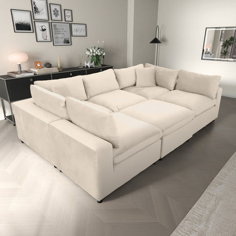 Hayward Ivory Velvet Modular Sectional Sofa from Ashcroft Furniture - Luna Furniture