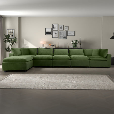 Hayward Olive Green Velvet Modular Sectional Sofa from Ashcroft Furniture - Luna Furniture