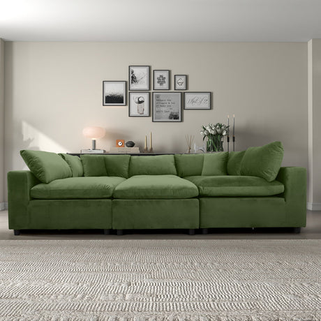 Hayward Olive Green Velvet Modular Sectional Sofa from Ashcroft Furniture - Luna Furniture