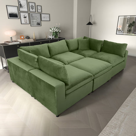 Hayward Olive Green Velvet Modular Sectional Sofa from Ashcroft Furniture - Luna Furniture