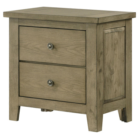 Hazlewood Vineyard Oak 2-Drawer Nightstand from Coaster - Luna Furniture