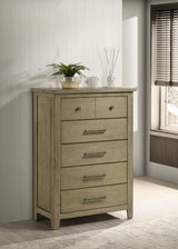 Hazlewood Vineyard Oak 5-Drawer Bedroom Chest from Coaster - Luna Furniture