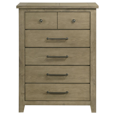 Hazlewood Vineyard Oak 5-Drawer Bedroom Chest from Coaster - Luna Furniture