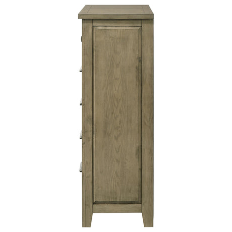 Hazlewood Vineyard Oak 5-Drawer Bedroom Chest from Coaster - Luna Furniture