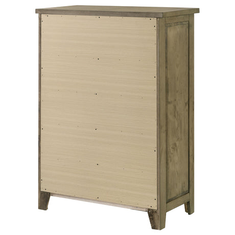 Hazlewood Vineyard Oak 5-Drawer Bedroom Chest from Coaster - Luna Furniture