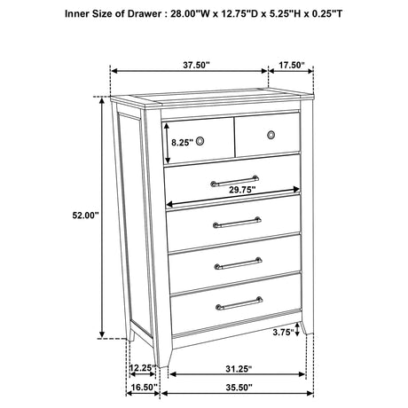 Hazlewood Vineyard Oak 5-Piece Eastern King Storage Bedroom Set from Coaster - Luna Furniture
