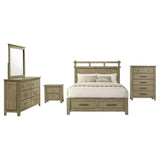 Hazlewood Vineyard Oak 5-Piece Eastern King Storage Bedroom Set from Coaster - Luna Furniture
