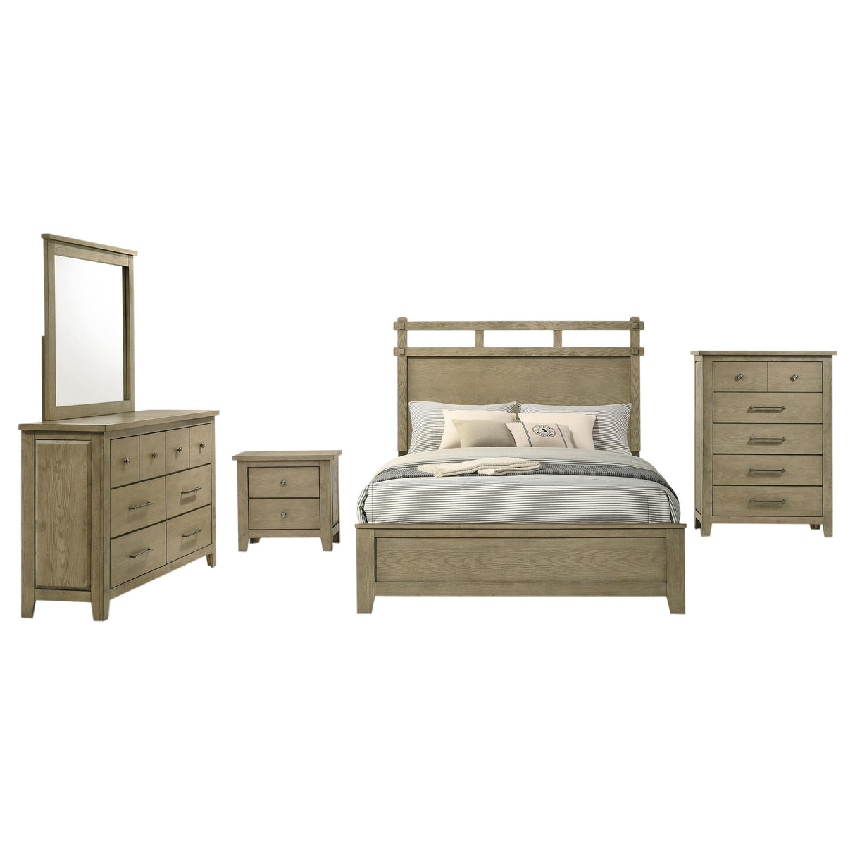 Hazlewood Vineyard Oak 5-Piece Eastern King Bedroom Set from Coaster - Luna Furniture