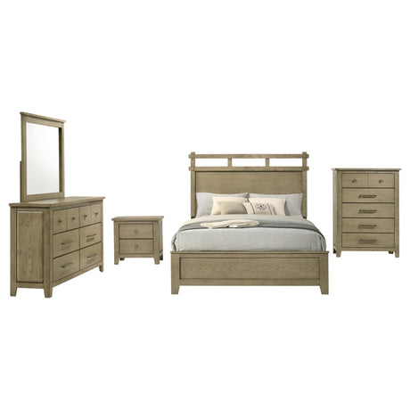 Hazlewood Vineyard Oak 5-Piece Queen Bedroom Set from Coaster - Luna Furniture