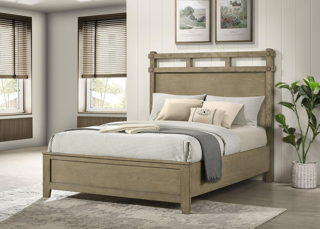 Hazlewood Vineyard Oak 59-inch Queen Panel Bed from Coaster - Luna Furniture