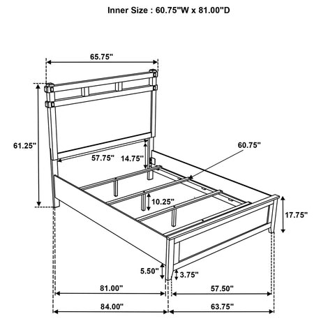 Hazlewood Vineyard Oak 59-inch Queen Panel Bed from Coaster - Luna Furniture