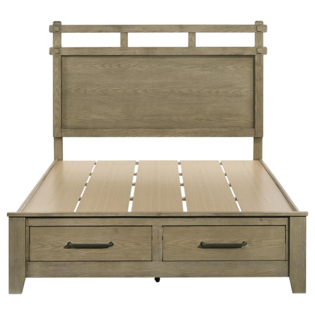 Hazlewood Vineyard Oak 59-inch Queen Panel Storage Bed from Coaster - Luna Furniture
