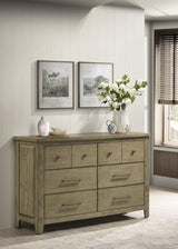 Hazlewood Vineyard Oak 6-Drawer Bedroom Dresser from Coaster - Luna Furniture