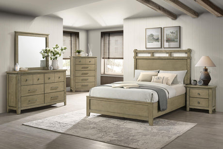 Hazlewood Vineyard Oak 6-Drawer Bedroom Dresser with Mirror from Coaster - Luna Furniture