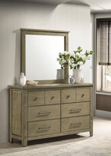 Hazlewood Vineyard Oak 6-Drawer Bedroom Dresser with Mirror from Coaster - Luna Furniture