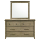 Hazlewood Vineyard Oak 6-Drawer Bedroom Dresser with Mirror from Coaster - Luna Furniture