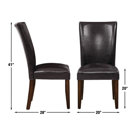 Hartford Vegan Leather Side Chair, Brown, Set of 2 from Steve Silver - Luna Furniture