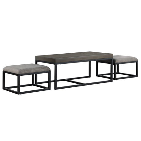Yukon Rectangular Nesting Coffee Table with 2 Stools from Steve Silver - Luna Furniture