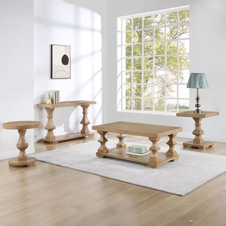 Dory Coffee Table with Casters, Sand from Steve Silver - Luna Furniture