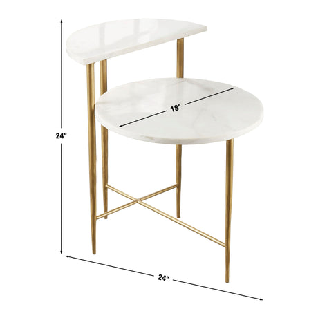 Patna White Marble Top Accent Table from Steve Silver - Luna Furniture