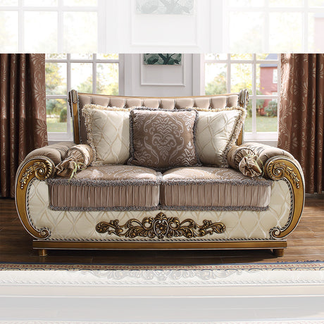 HD-25 Perfect Brown/Beige Loveseat from Homey Design - Luna Furniture