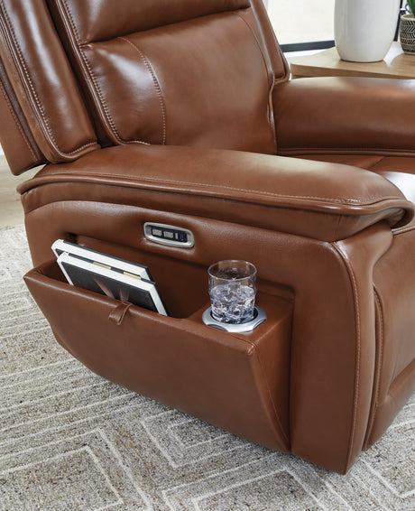 Healy Pier Chocolate Power Recliner from Ashley - Luna Furniture