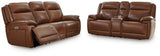 Healy Pier Chocolate Power Reclining Sofa and Loveseat from Ashley - Luna Furniture