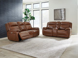 Healy Pier Chocolate Power Reclining Sofa and Loveseat from Ashley - Luna Furniture
