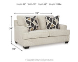 Heartcort Sofa, Loveseat, Chair and Ottoman in Quartz from Ashley - Luna Furniture