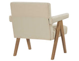 Helen Cream Fabric with Light Chestnut Wood Finish Accent Chair from Steve Silver - Luna Furniture