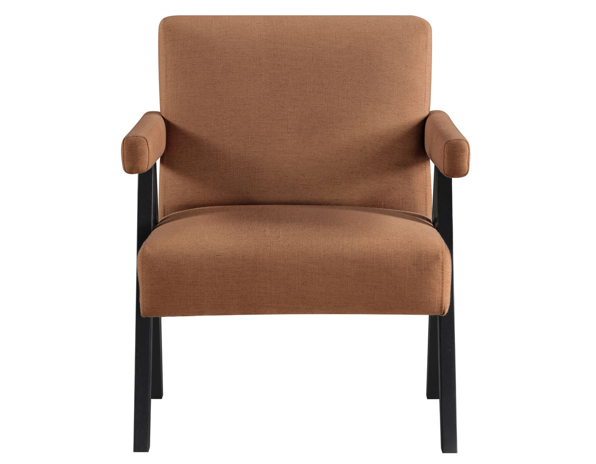 Helen Rust Fabric with Black Wood Finish Accent Chair from Steve Silver - Luna Furniture