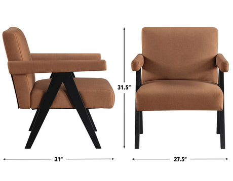 Helen Rust Fabric with Black Wood Finish Accent Chair from Steve Silver - Luna Furniture