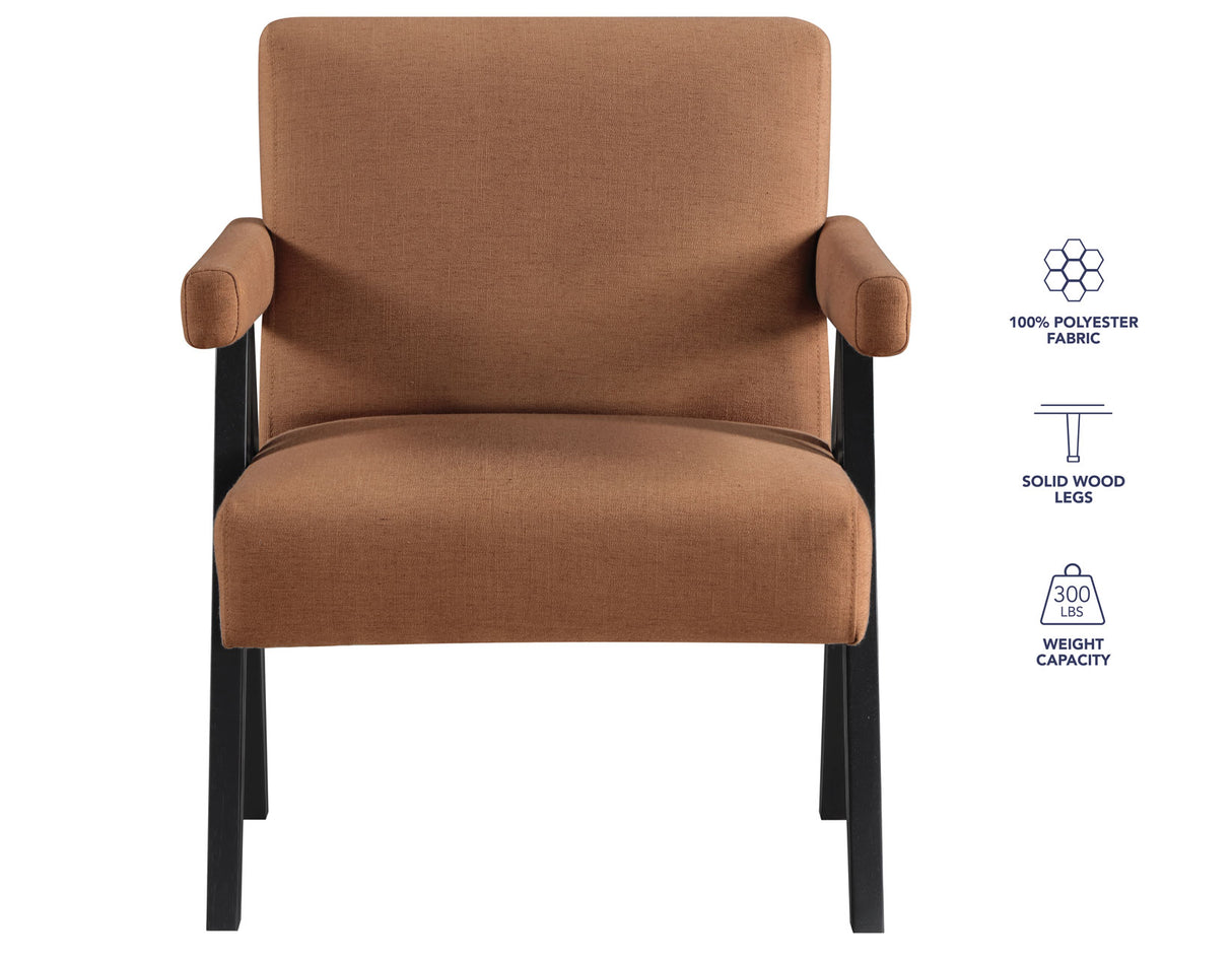 Helen Rust Fabric with Black Wood Finish Accent Chair from Steve Silver - Luna Furniture