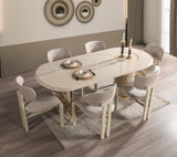 Helena Ivory 7-Piece Dining Set from Nova Furniture - Luna Furniture