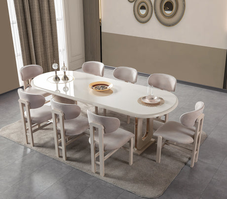 Helena Ivory 9-Piece Dining Set from Nova Furniture - Luna Furniture