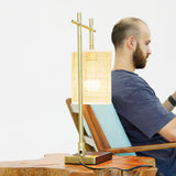 Moonstone Bamboo Lampshade Table Lamp - Dark Brown - Bronze from Ashcroft Furniture - Luna Furniture