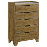 Henderson Medium Oak 5-Drawer Bedroom Chest from Coaster - Luna Furniture