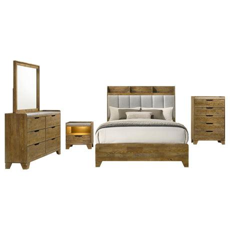 Henderson Medium Oak 5-Piece Queen Bedroom Set from Coaster - Luna Furniture