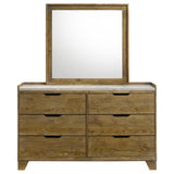 Henderson Medium Oak 6-Drawer Bedroom Dresser with Mirror from Coaster - Luna Furniture