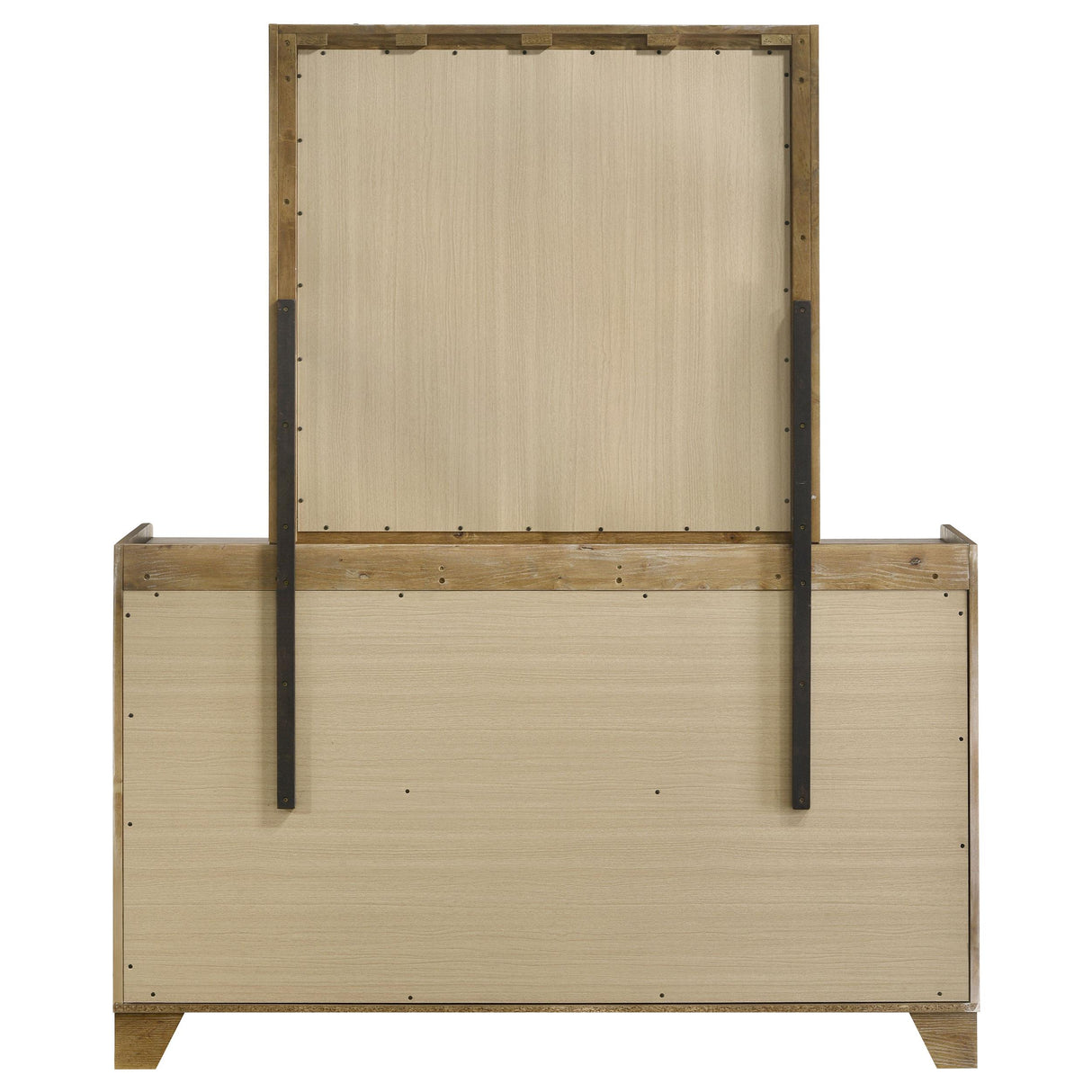 Henderson Medium Oak 6-Drawer Bedroom Dresser with Mirror from Coaster - Luna Furniture