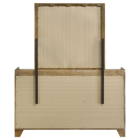 Henderson Medium Oak 6-Drawer Bedroom Dresser with Mirror from Coaster - Luna Furniture