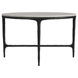 Hermas White and Black 3-Piece Round Marble Coffee and End Table Set from Coaster - Luna Furniture