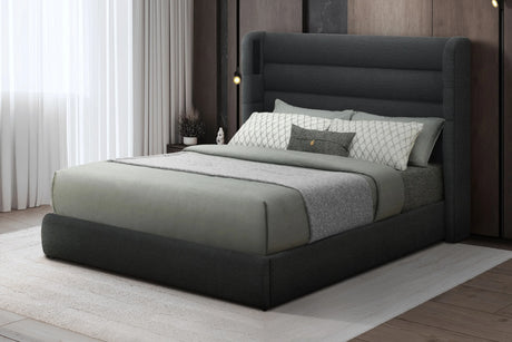 Hero Black Queen Upholstered Platform Bed with Bluetooth Speaker from Happy Homes - Luna Furniture