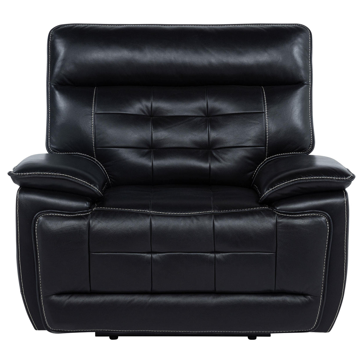 Hewitt Black Leather Upholstered Dual Power Recliner Chair from Coaster - Luna Furniture