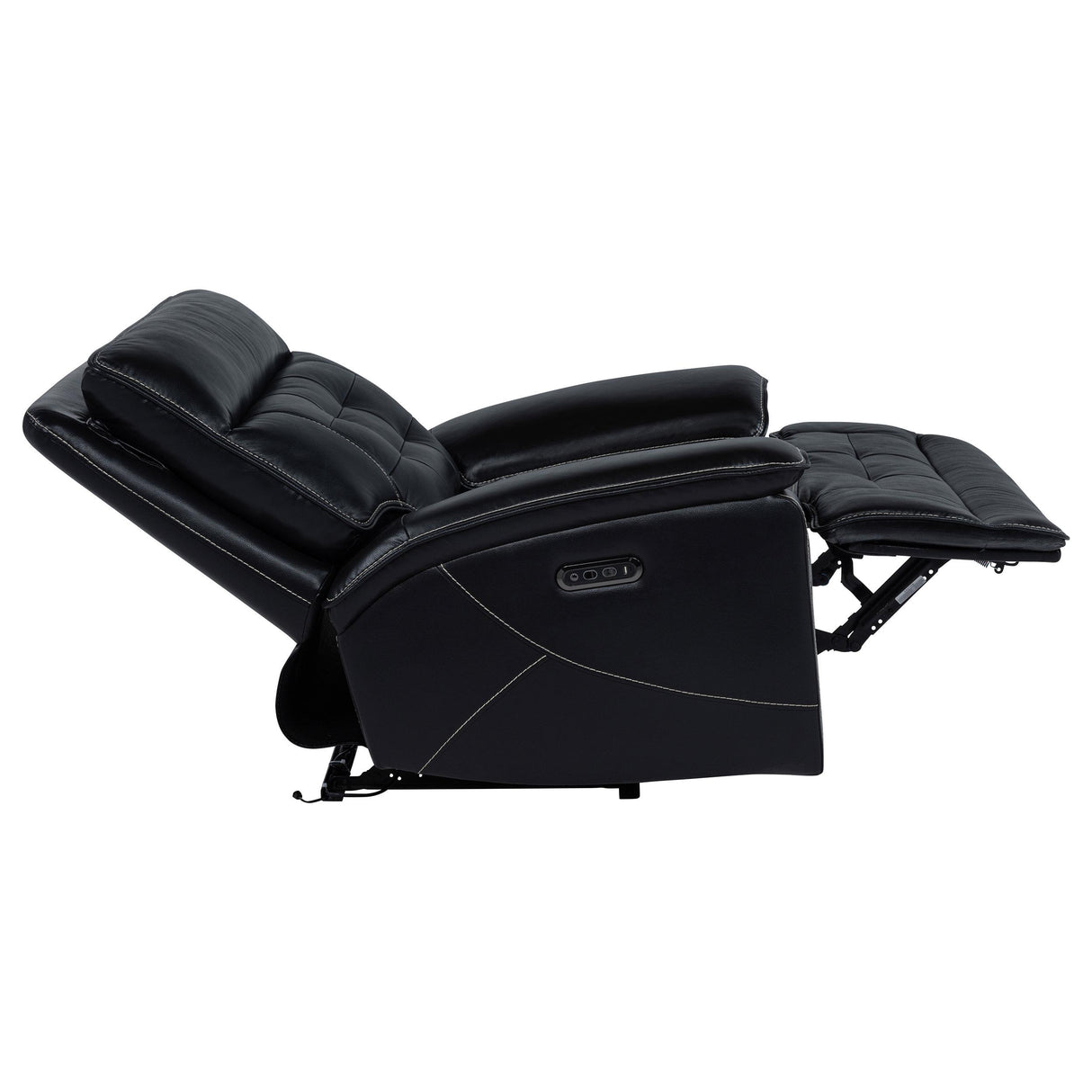 Hewitt Black Leather Upholstered Dual Power Recliner Chair from Coaster - Luna Furniture