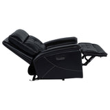 Hewitt Black Leather Upholstered Dual Power Recliner Chair from Coaster - Luna Furniture